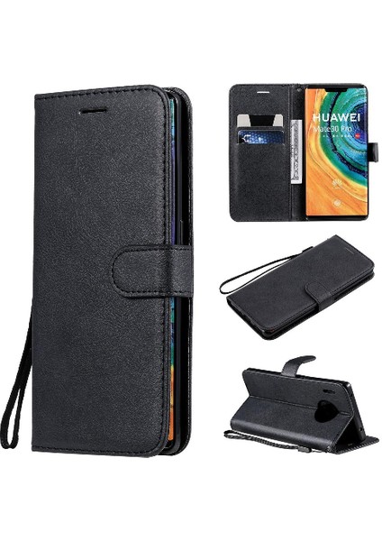 Huawei Mate 30 Pro Için Flip Case Klasik Düz Renk Yüksek Kaliteli Deri (Yurt Dışından)