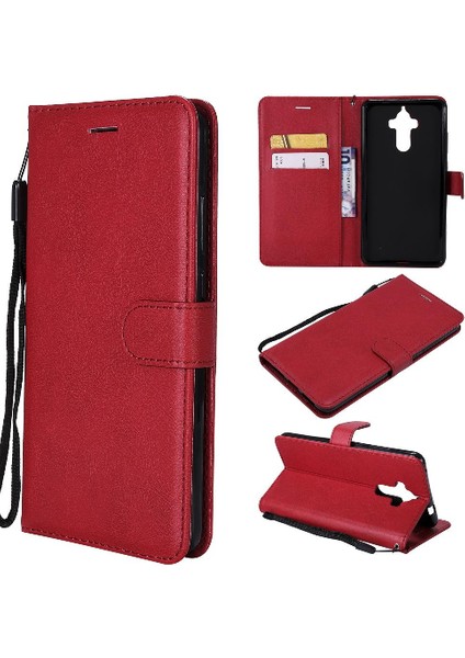 Huawei Mate 9 Için Flip Case Klasik Düz Renk Iş Cüzdan Telefon Kılıfı (Yurt Dışından)