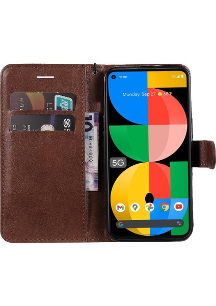 Kart Yuvası ile Google Piksel 5A 5g Için Flip Case Yüksek Kalite Deri Telefon (Yurt Dışından)