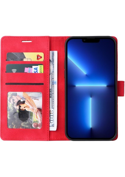 Iphone 15 Pro Deri Kılıf Için Flip Case Basit Iş Cüzdan Flip (Yurt Dışından)