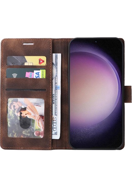 Samsung Galaxy S24 Artı Darbeye Dayanıklı Basit Iş Deri Için Flip Case (Yurt Dışından) fırsatları