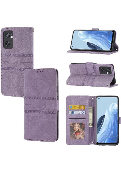 Oppo Reno7 5g Kickstand Darbeye Koruyucu Pu Deri Için Flip Case (Yurt Dışından)