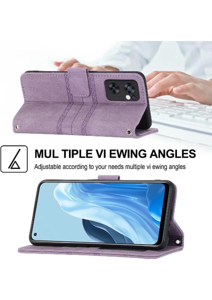 Oppo Reno7 5g Kickstand Darbeye Koruyucu Pu Deri Için Flip Case (Yurt Dışından)