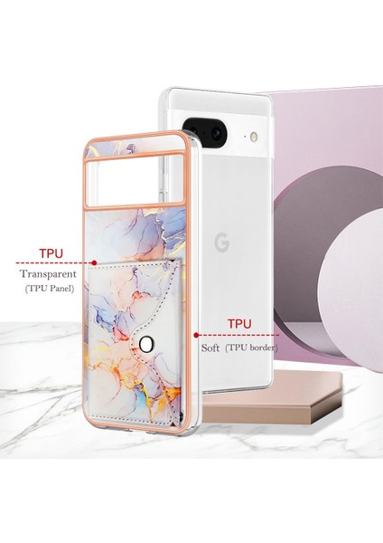 Google Piksel 8 Kart Yuvaları Için Kılıf Mermer Yumuşak Tpu Tampon Ince Cüzdan (Yurt Dışından) fırsatları
