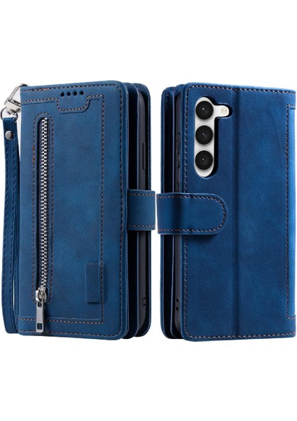 Samsung Galaxy S23 Kordon 9 Kart Yuvaları Pu Deri Cüzdan Için Flip Case (Yurt Dışından)