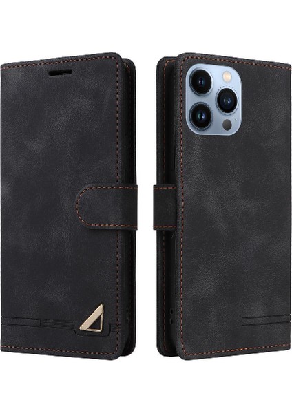Iphone 15 Pro Deri Kılıf Için Flip Case Basit Iş Cüzdan Flip (Yurt Dışından)