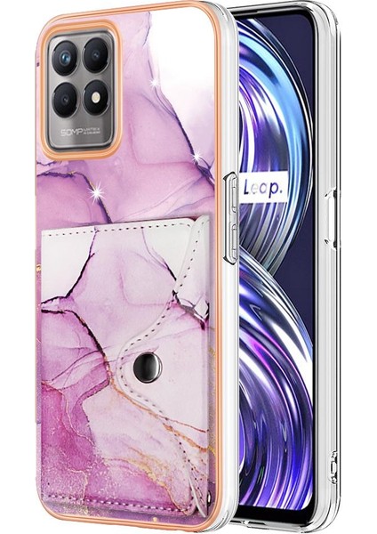 Realme 8i Mermer Yumuşak Tpu Tampon Ince Cüzdan Kart Yuvaları Için Kılıf (Yurt Dışından)
