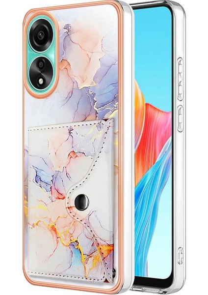 Oppo A78 4g Ince Cüzdan Yumuşak Tpu Tampon Mermer Kart Yuvaları Için Kılıf (Yurt Dışından)