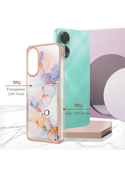 Oppo A78 4g Ince Cüzdan Yumuşak Tpu Tampon Mermer Kart Yuvaları Için Kılıf (Yurt Dışından) fiyatları