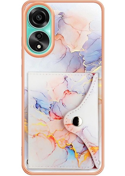 Oppo A78 4g Ince Cüzdan Yumuşak Tpu Tampon Mermer Kart Yuvaları Için Kılıf (Yurt Dışından) modelleri