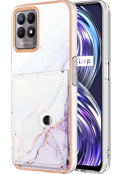 Realme 8i Mermer Yumuşak Tpu Tampon Ince Cüzdan Kart Yuvaları Için Kılıf (Yurt Dışından)