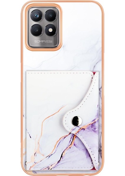Realme 8i Mermer Yumuşak Tpu Tampon Ince Cüzdan Kart Yuvaları Için Kılıf (Yurt Dışından) modelleri