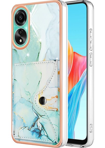 Oppo A78 4g Ince Cüzdan Yumuşak Tpu Tampon Mermer Kart Yuvaları Için Kılıf (Yurt Dışından)