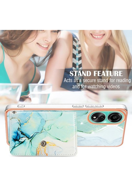 Oppo A78 4g Ince Cüzdan Yumuşak Tpu Tampon Mermer Kart Yuvaları Için Kılıf (Yurt Dışından) modelleri