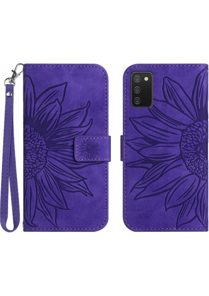 Kart Yuvaları Tutucu Lüks Pu Deri Flip ile Samsung Galaxy A02S Için Kılıf (Yurt Dışından)
