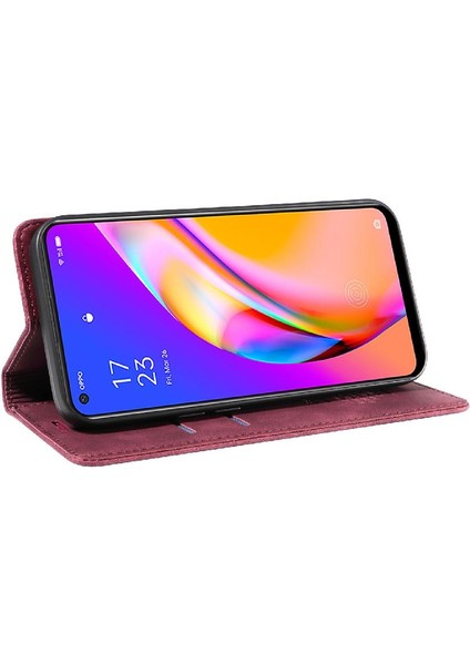 Mays Boutique Oppo A95 5g Pu Deri Koruyucu Manyetik Folyo Cüzdan Için Kılıf (Yurt Dışından)