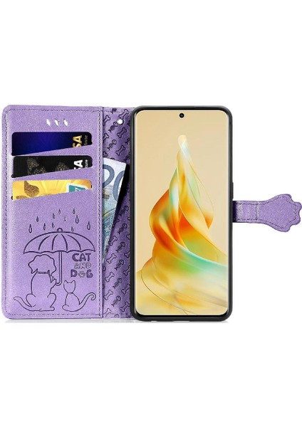 Oppo Oppo 8t 5g Flip Kapak Için Kılıf Karikatür Hayvanlar Kısa Kayış Deri (Yurt Dışından) modelleri