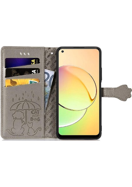 Realme 10 Flip Kapak Kılıf Için Kılıf Kısa Kayış Karikatür Hayvanlar (Yurt Dışından)
