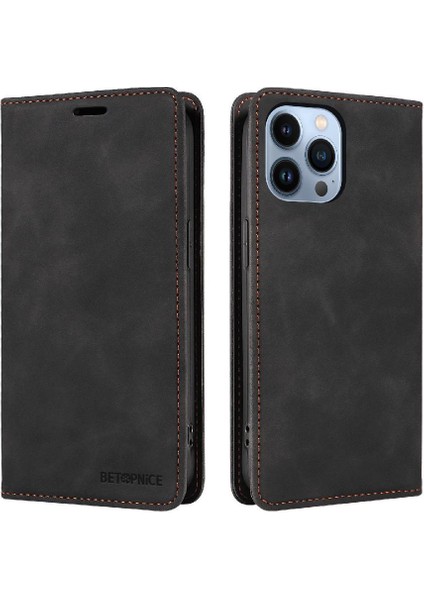 Iphone 13 Için Kılıf Pro Max Pu Deri Koruyucu Manyetik Folio Cüzdan (Yurt Dışından)