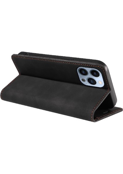 Iphone 13 Için Kılıf Pro Max Pu Deri Koruyucu Manyetik Folio Cüzdan (Yurt Dışından)