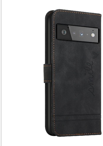 Google Piksel 6 Pro Flip Folio Cüzdan Için Telefon Kılıfı Pu Deri El Kayışı (Yurt Dışından)