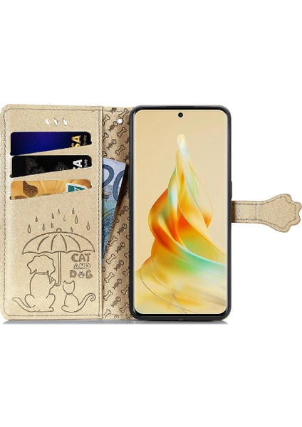 Oppo Oppo 8t 5g Flip Kapak Için Kılıf Karikatür Hayvanlar Kısa Kayış Deri (Yurt Dışından) modelleri