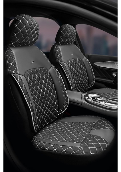 Efes Konfor Serisi Baklava Desenli Kumaş Deri Detay Koltuk Kılıfı Takımı Pilot 1+1 Ön Iki fiyatları