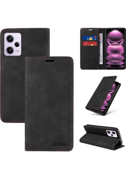 Xiaomi Redmi Için Not 12 Pro Manyetik Koruyucu Folio Cüzdan Pu (Yurt Dışından)
