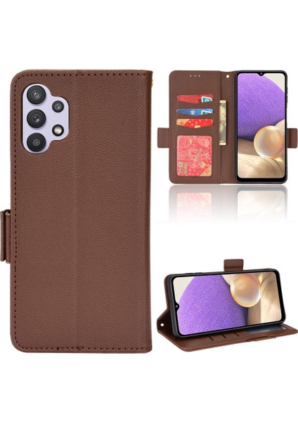 Samsung Galaxy A32 5g Pu Deri Yan Toka Cüzdan Manyetik Kart (Yurt Dışından)