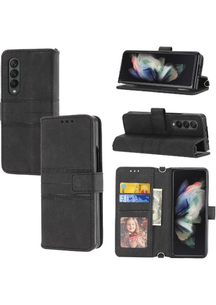 Samsung Galaxy Z Için Flip Case 5 3 5g Cüzdan Kılıf Kickstand Manyetik Pu (Yurt Dışından)