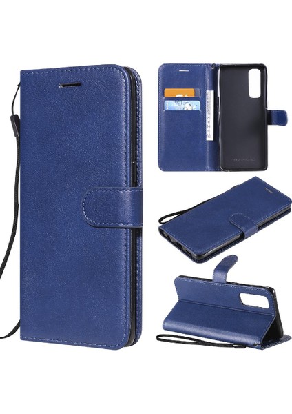 Kart Yuvası Klasik Düz Renk Cüzdan ile Oppo Reno4 Pro 4g Için Flip Case (Yurt Dışından)
