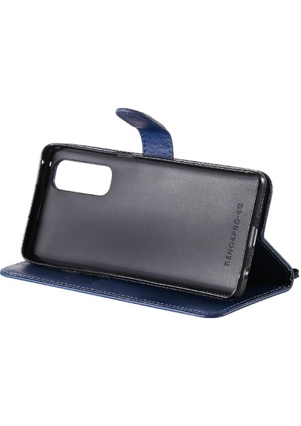 Kart Yuvası Klasik Düz Renk Cüzdan ile Oppo Reno4 Pro 4g Için Flip Case (Yurt Dışından)