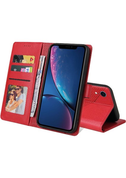Iphone Xr Kickstand Üç Kart Yuvaları Premium Deri Için Flip Case (Yurt Dışından)