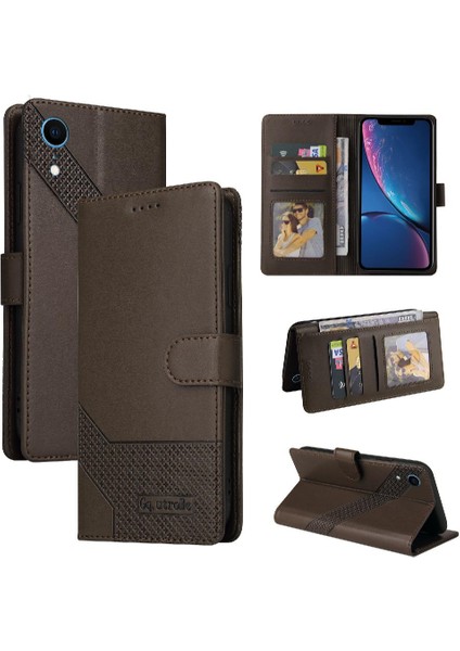 Iphone Xr Kickstand Üç Kart Yuvaları Premium Deri Için Flip Case (Yurt Dışından)