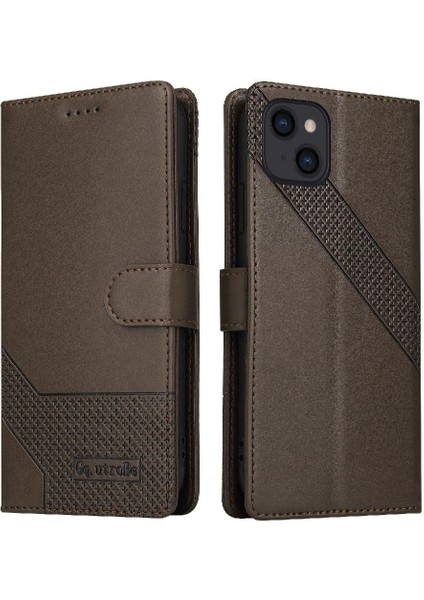 Iphone 14 Için Flip Case Artı Premium Deri Iki Kart Yuvaları Kickstand (Yurt Dışından)