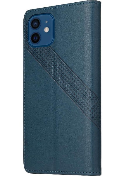 Iphone 12 Için Flip Case Pro Kickstand Üç Kart Yuvaları Premium Deri (Yurt Dışından)