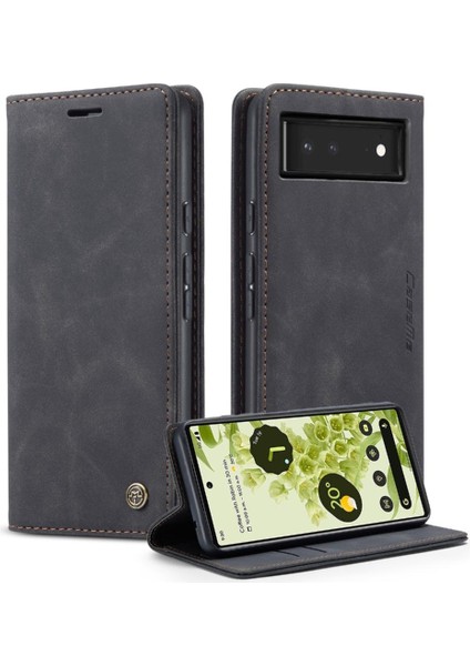 Google Piksel 6 Vintage Pu Deri Cüzdan Kılıf Için Flip Case Kart Yuvası Flip (Yurt Dışından)
