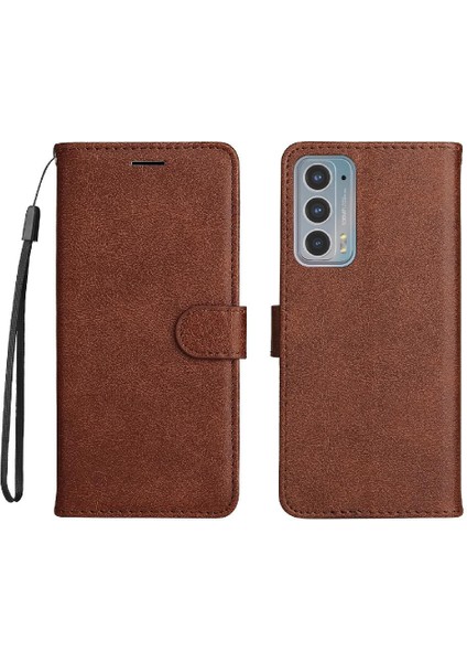 Mays Boutique Motorola Kenar 20 Klasik Düz Renk Için Flip Case Kart Yuvası ile Yüksek (Yurt Dışından)