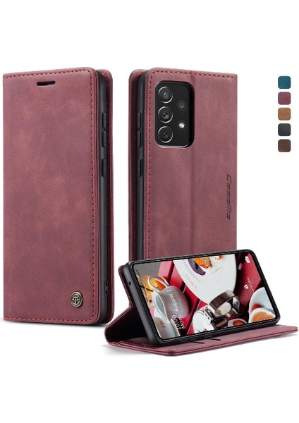 Samsung Galaxy A73 5g Için Flip Case Vintage Pu Deri Cüzdan Manyetik (Yurt Dışından)