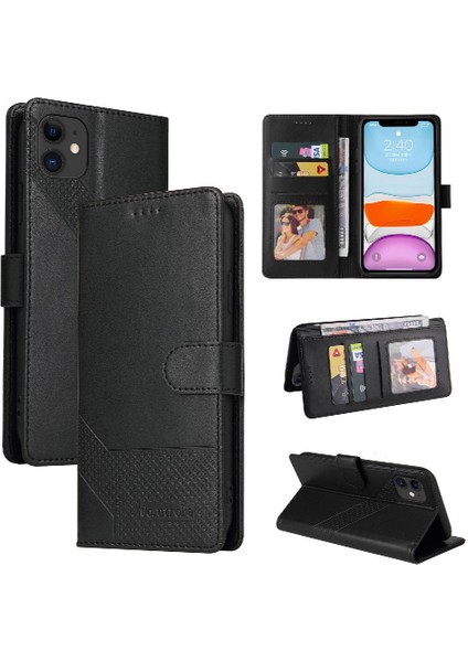Iphone 11 Için Flip Case Üç Kart Yuvaları Kickstand Premium Deri (Yurt Dışından)