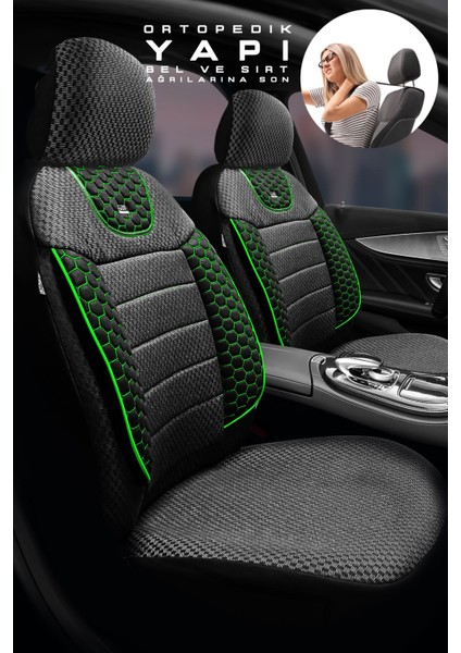Kia Soul Suv 2016-2019 Aracınıza Uyumlu Koltuk Kılıfı Arı Binek Siyah Yeşil