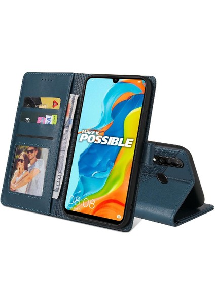 Huawei P30 Lite Premium Deri Kickstand 4 Köşe Üç Için Flip Case (Yurt Dışından) indirimleri