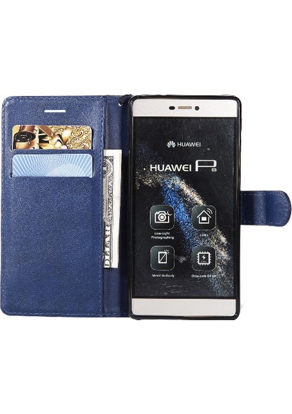 Kart Yuvası Klasik ile Huawei P8 Iş Cüzdan Telefon Kılıfı Için Flip Case (Yurt Dışından)