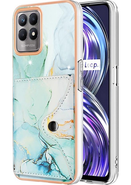 Realme 8i Mermer Yumuşak Tpu Tampon Ince Cüzdan Kart Yuvaları Için Kılıf (Yurt Dışından)