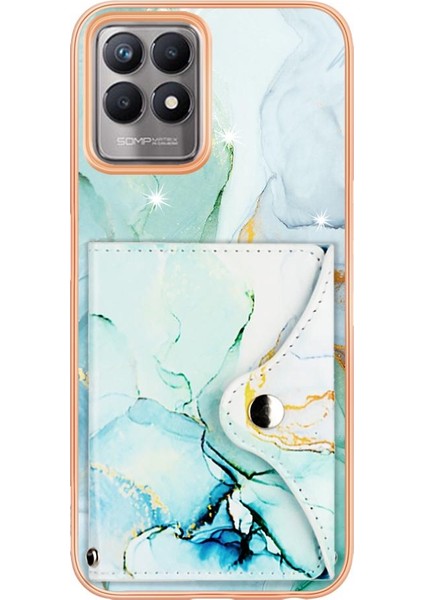 Realme 8i Mermer Yumuşak Tpu Tampon Ince Cüzdan Kart Yuvaları Için Kılıf (Yurt Dışından) modelleri