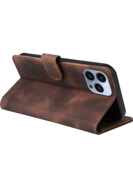 Iphone 15 Pro Deri Kılıf Için Flip Case Basit Iş Cüzdan Flip (Yurt Dışından)