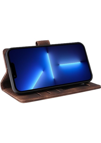 Iphone 15 Pro Deri Kılıf Için Flip Case Basit Iş Cüzdan Flip (Yurt Dışından)