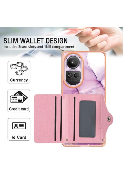 Oppo Oppo 10 Pro 5g Yumuşak Tpu Tampon Kart Yuvaları Için Kılıf Ince Cüzdan Mermer (Yurt Dışından)