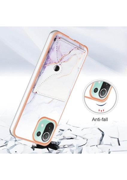 Xiaomi 11 Lite Kart Yuvaları Yumuşak Tpu Tampon Mermer Ince Cüzdan (Yurt Dışından) fırsatları
