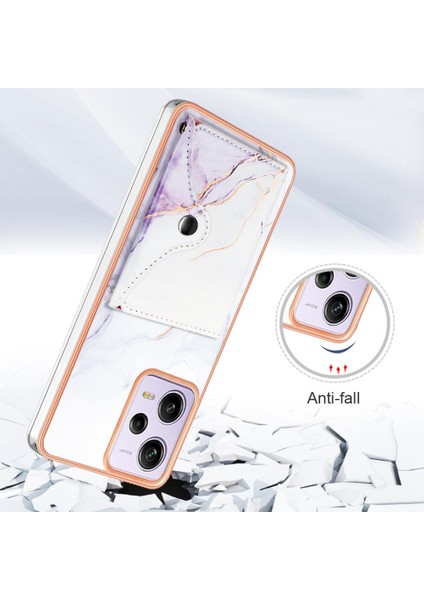 Xiaomi Poco X5 Pro 5g Yumuşak Tpu Tampon Mermer Ince Cüzdan Kartı (Yurt Dışından)